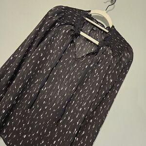 Simply Vera Vera Wang Black and Light Pink Patterned Blouse